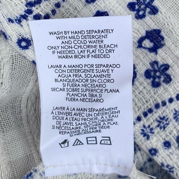 CAbi VERANDA SLEEVELESS TOP/TANK/BLOUSE BLUE/WHITE PAISLEY FLORAL LACE XS NBW - Picture 5 of 10